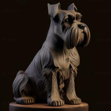 3D model Zwergschnauzer dog (STL)